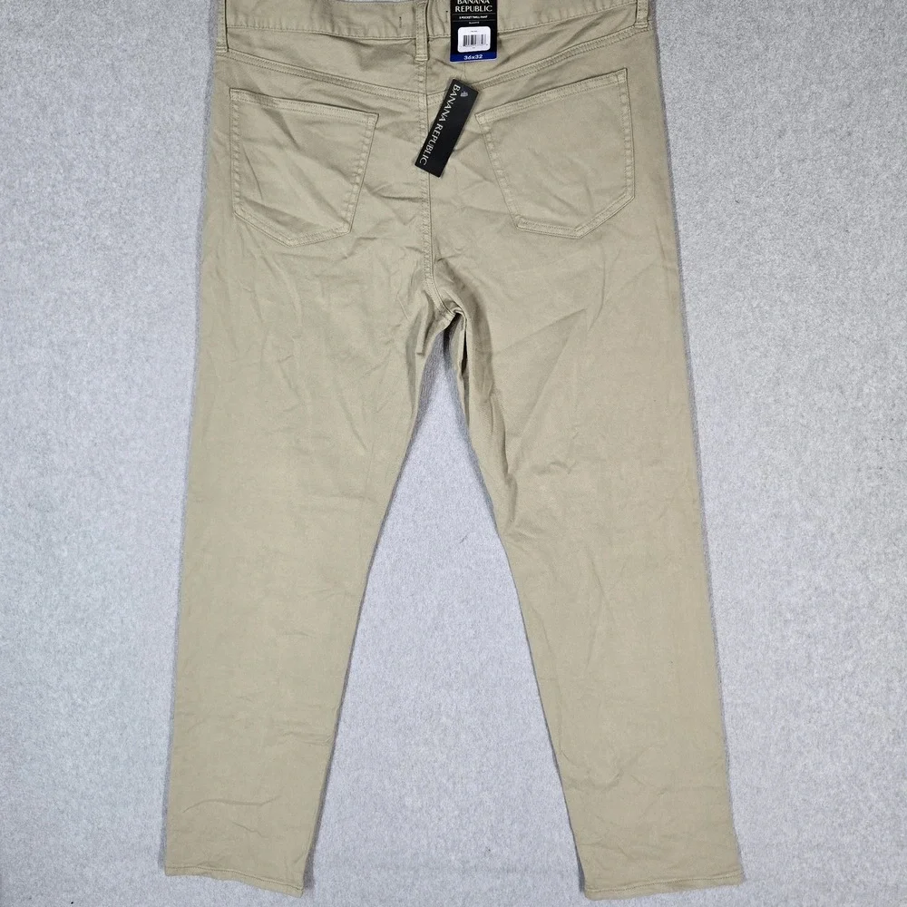 Banana Republic Men Pants 36X32 Tan Chino Twill Pants Slim 30